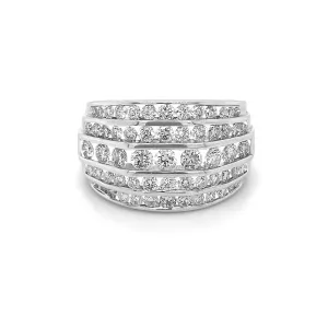 9K White Gold 2.00ct Diamond Multi Row Ring