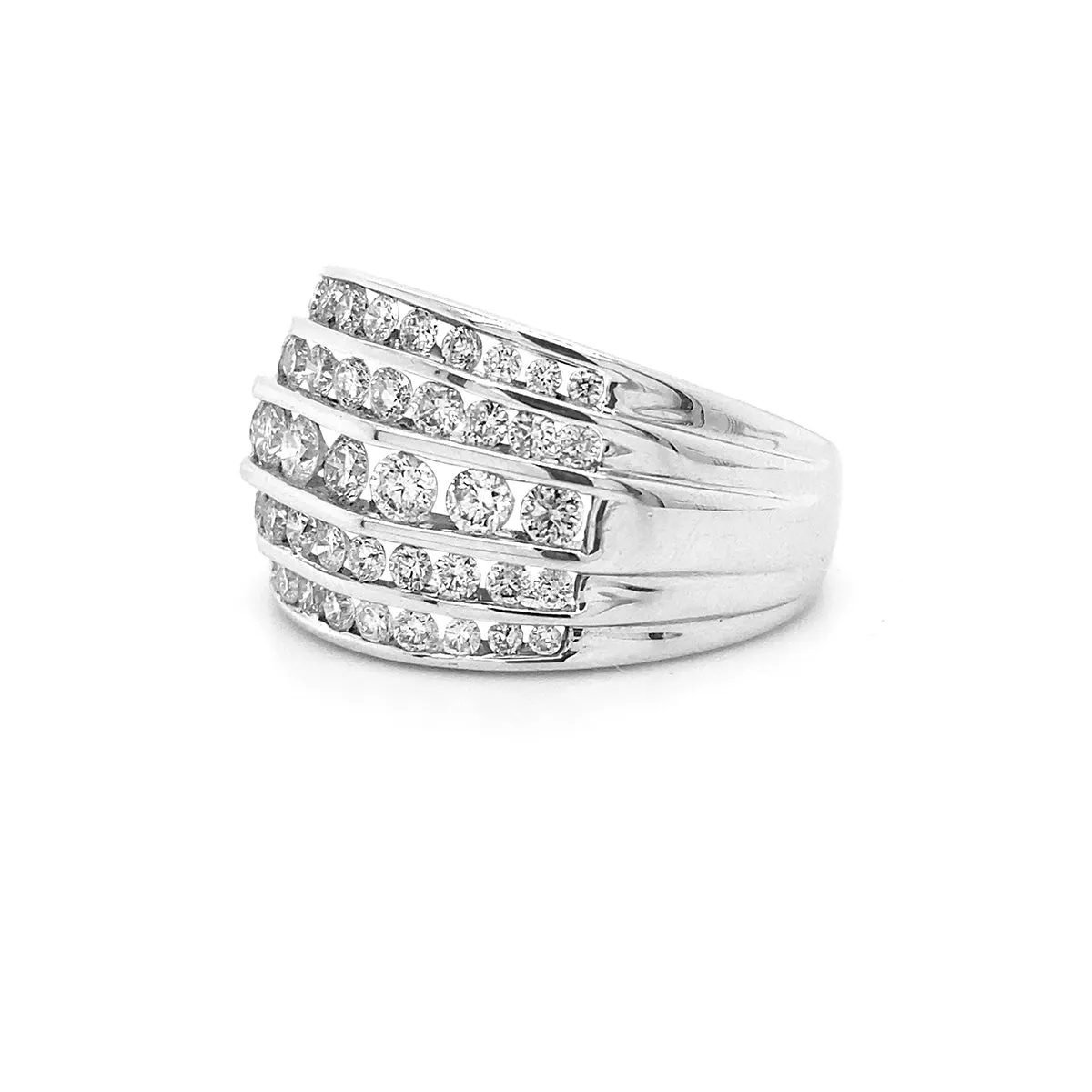 9K White Gold 2.00ct Diamond Multi Row Ring