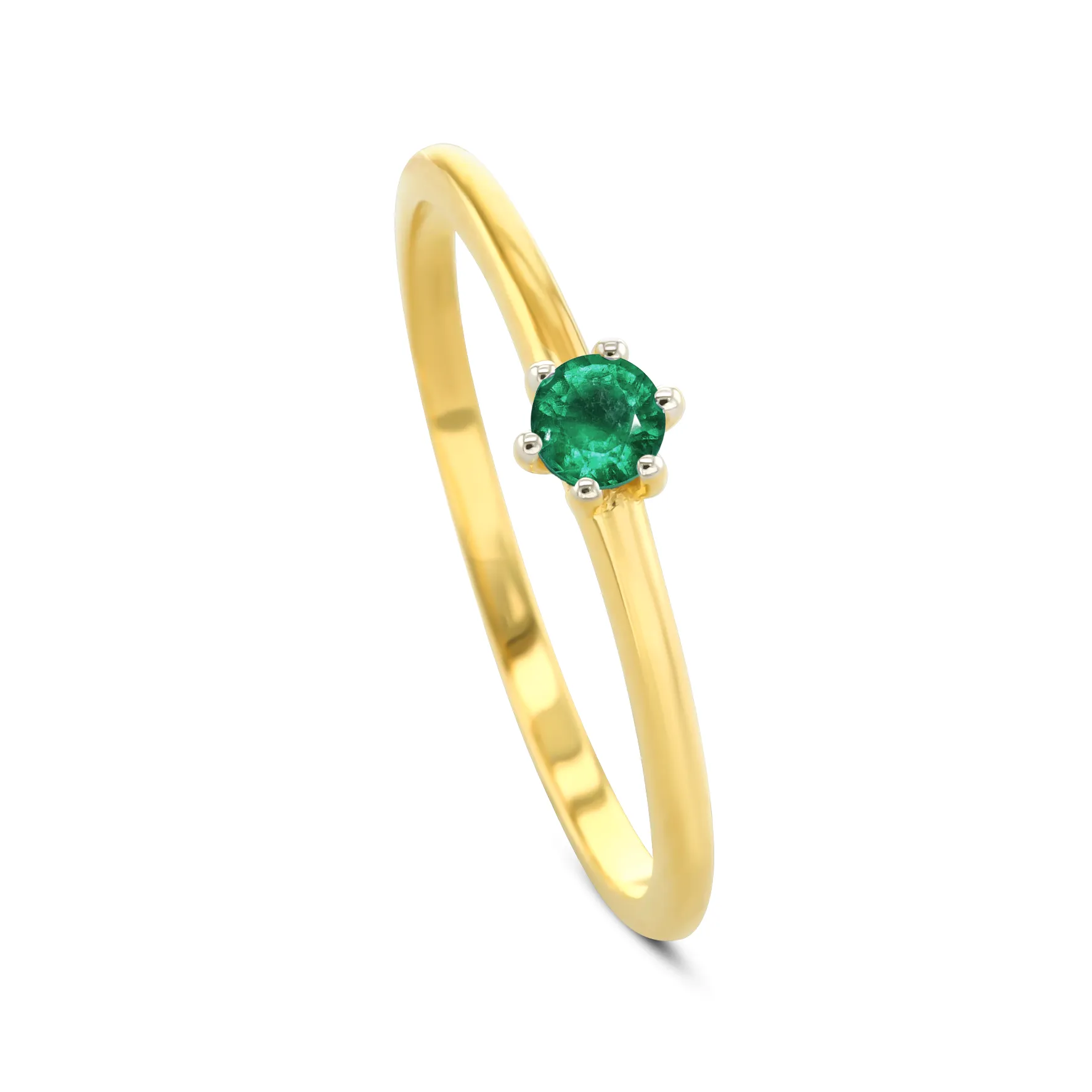 9k Yellow Gold Ring Set with Emerald