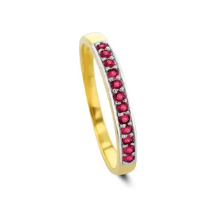 9k Yellow Gold Ring Set with Rubies