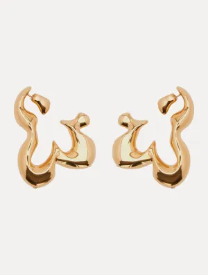 Abstract Flower Hoop Earrings