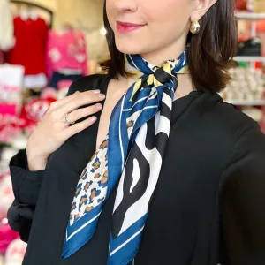 All Over Multi Patterned Satin Scarf