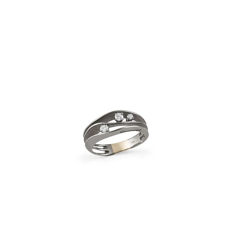 Annamaria Cammilli 18ct Black Lava Gold 0.19ct Diamond Dune Series Ring