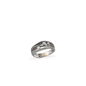 Annamaria Cammilli 18ct Black Lava Gold 0.19ct Diamond Dune Series Ring
