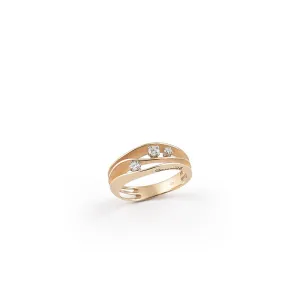 Annamaria Cammilli 18ct Orange Apricot Gold 0.13ct Diamond Dune Series Stacking Ring