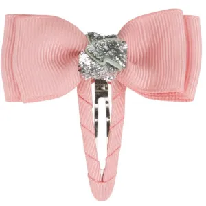 Bow's by St?r Double Bow Hair Clip - Nectar/Silver Glitter