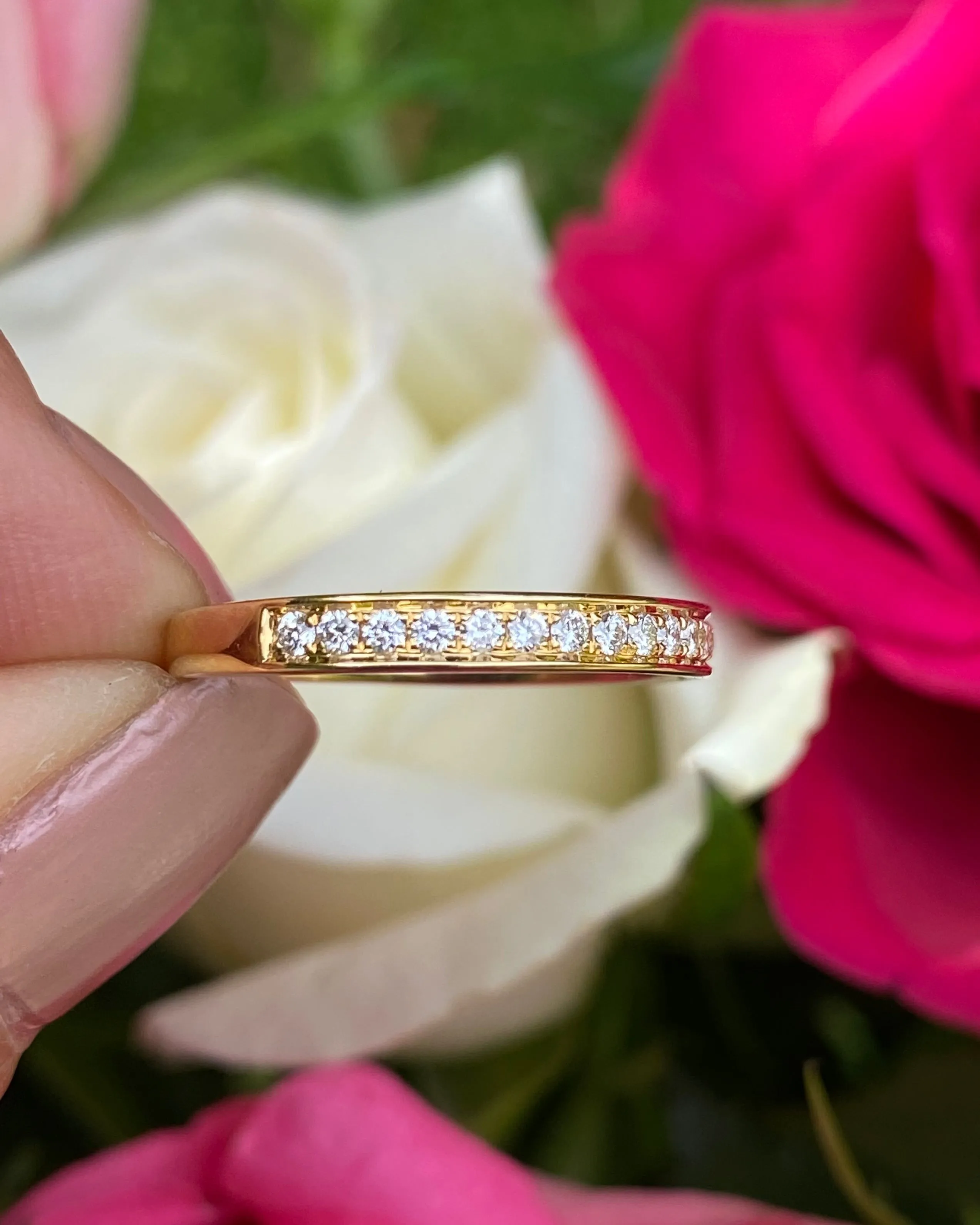 Brilliant Cut Diamond Half Eternity Wedding Ring 0.23ct 18ct Yellow Gold