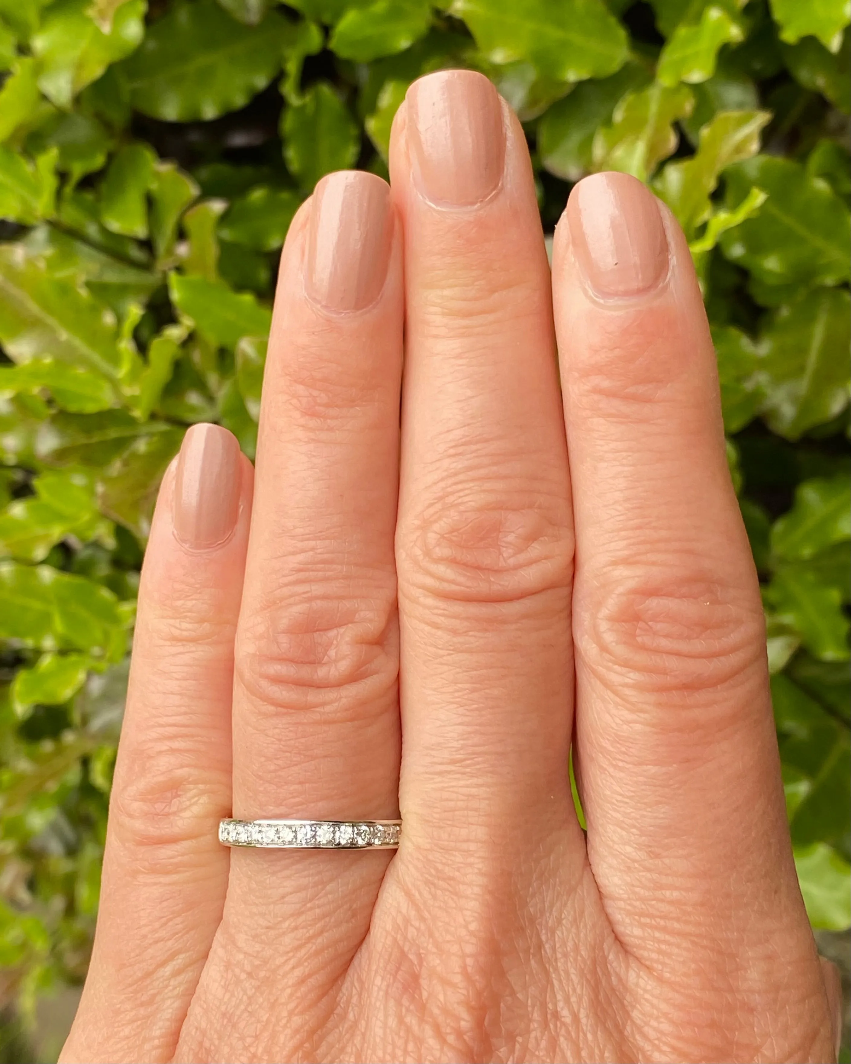 Brilliant Cut Diamond Half Eternity Wedding Ring 0.37ct Platinum