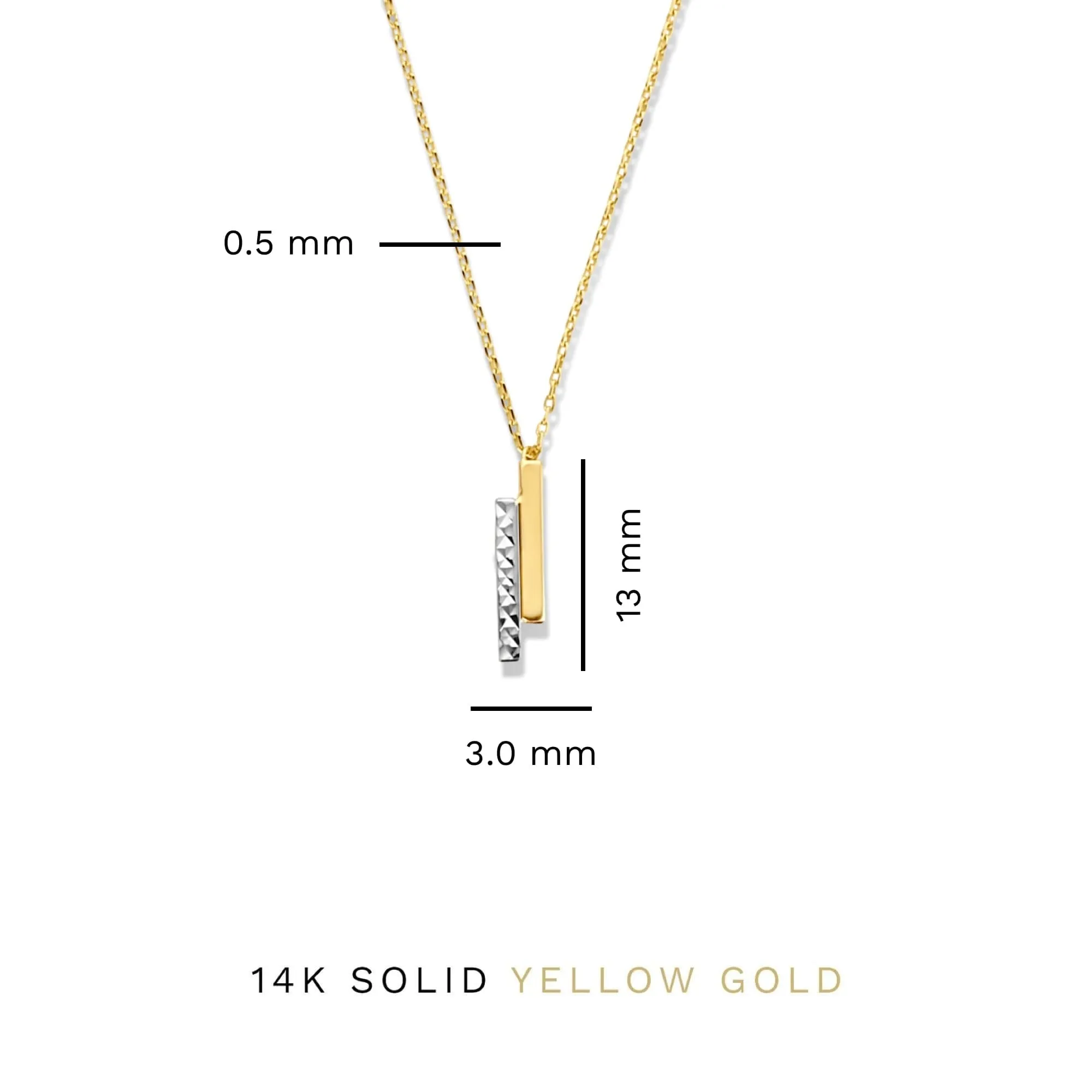 Cadeau d'Isabel 14 karat gold necklace and bracelet gift set with rods