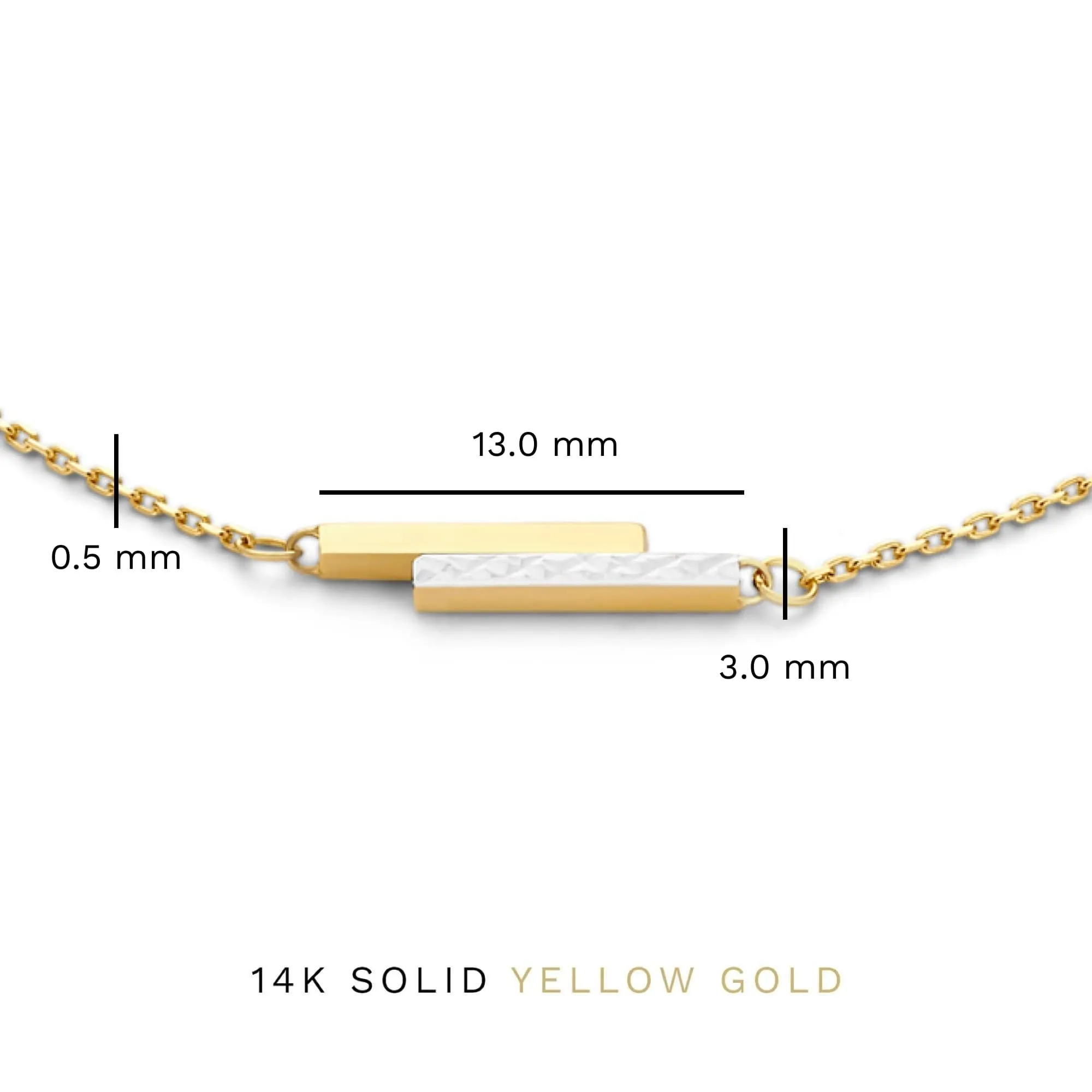Cadeau d'Isabel 14 karat gold necklace and bracelet gift set with rods