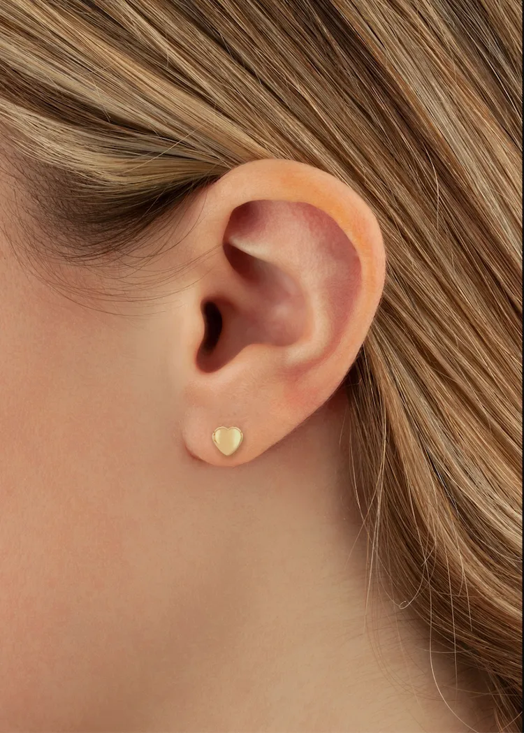 Carla Corp | 14KG Solid Heart Earring