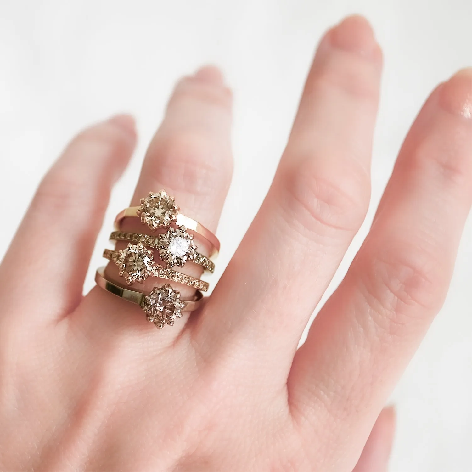Champagne Pav?? Diamond Soir??e Ring