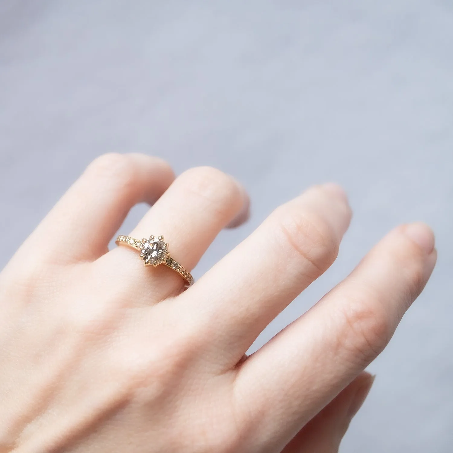 Champagne Pav?? Diamond Soir??e Ring