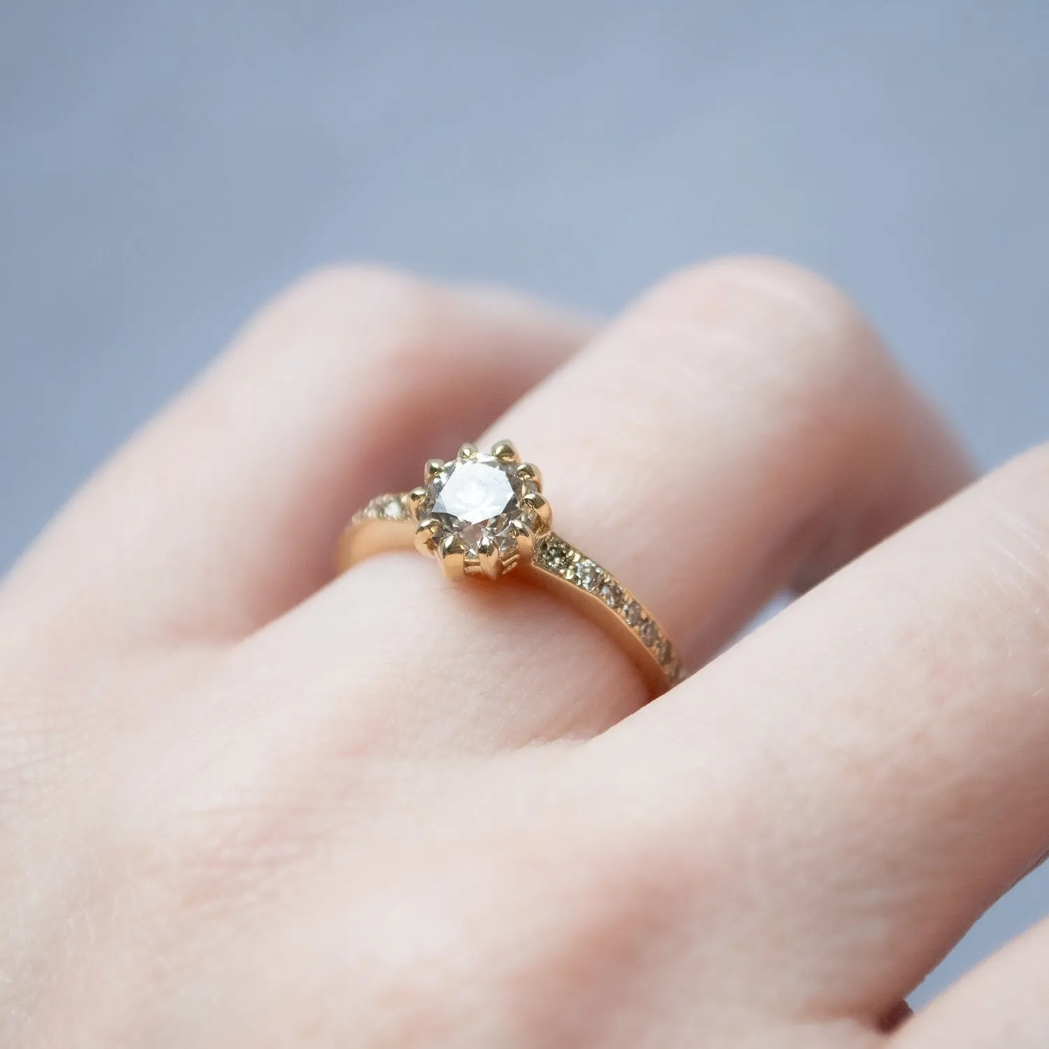 Champagne Pav?? Diamond Soir??e Ring