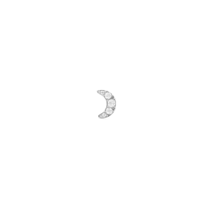 Crystal Moon Stud Silver