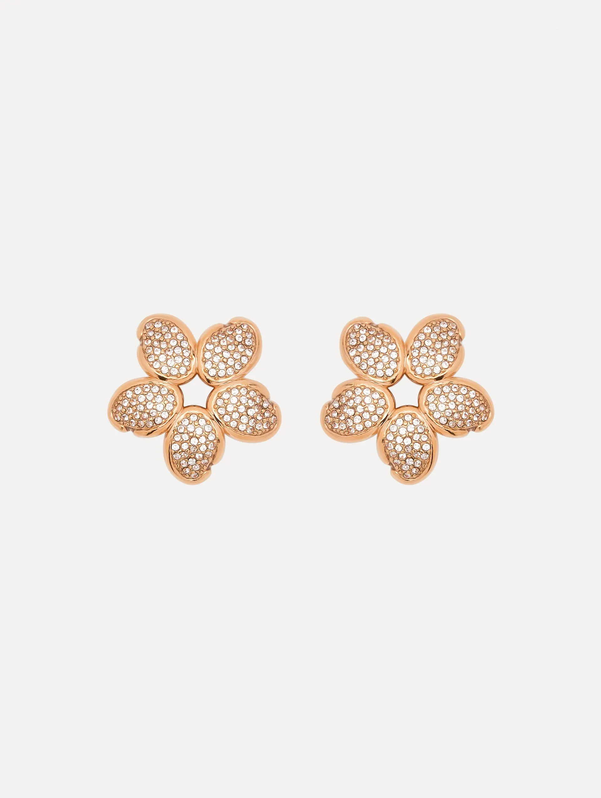 Crystal O Flower Earrings