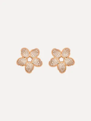 Crystal O Flower Earrings