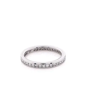 Estate 14 Karat White Gold Eternity Diamond Wedding Band