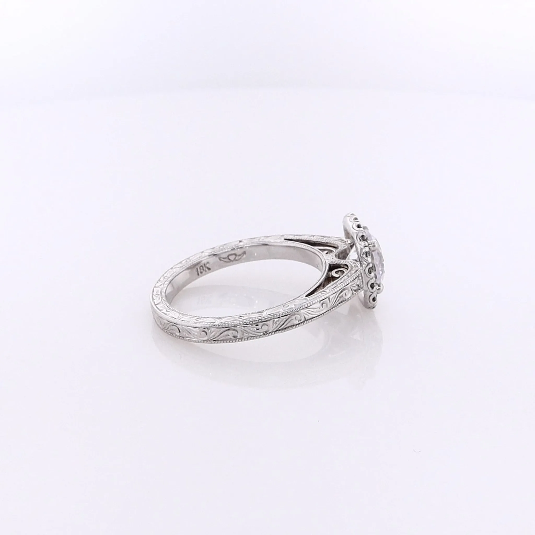 Estate Martin Flyer Cubic Zirconium and Diamond Engagement Ring