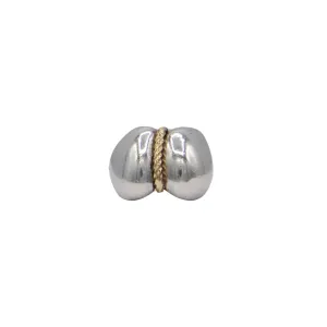 Estate Signed Walter Schluep Sterling Silver 18k Gold Ring