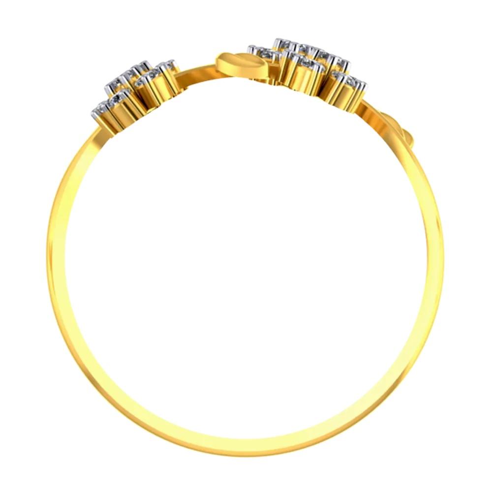 Exquisite 14k Gold Flower Branch Design Diamond Ring For Women