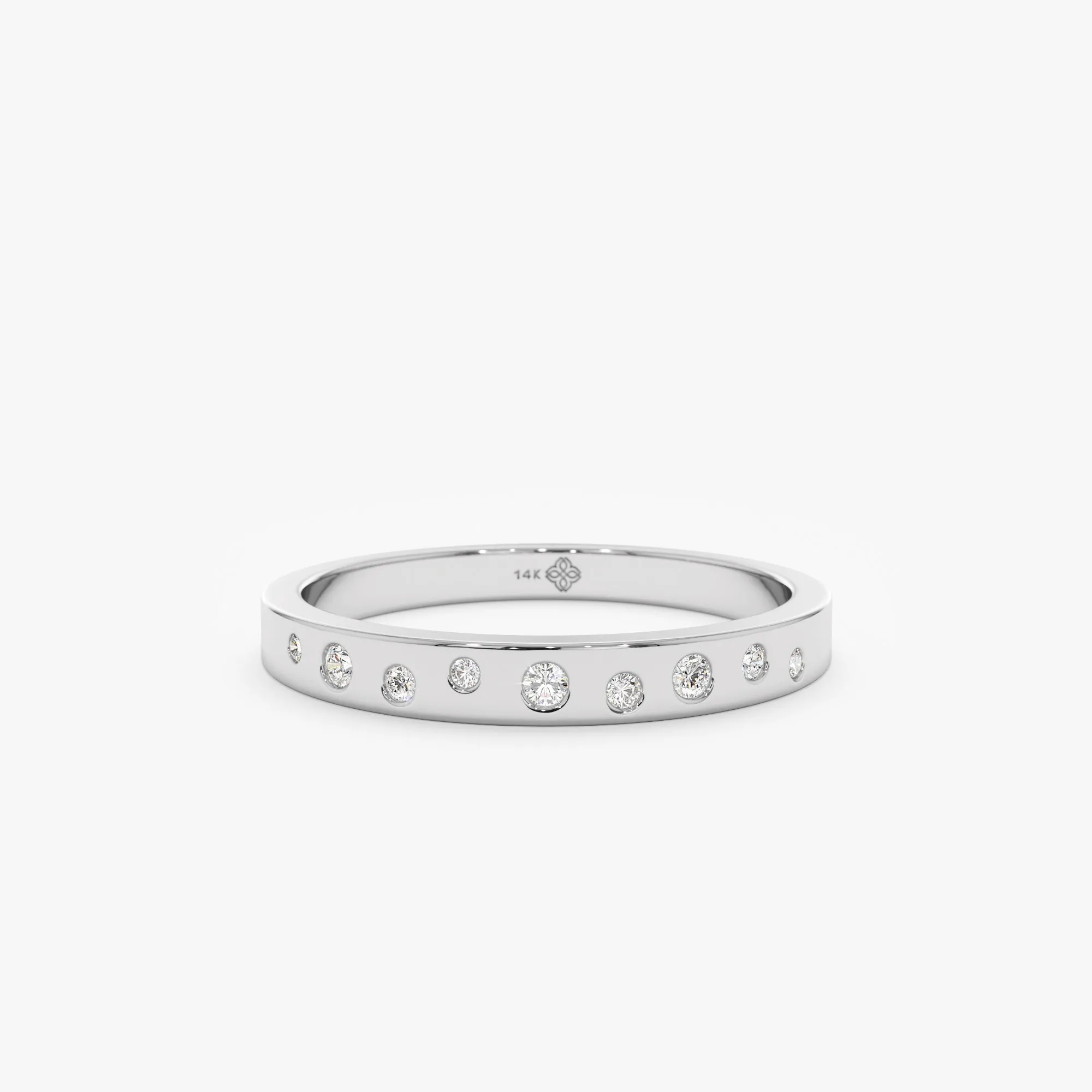 Flush Set Diamond Band, Eliana