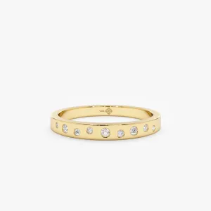 Flush Set Diamond Band, Eliana