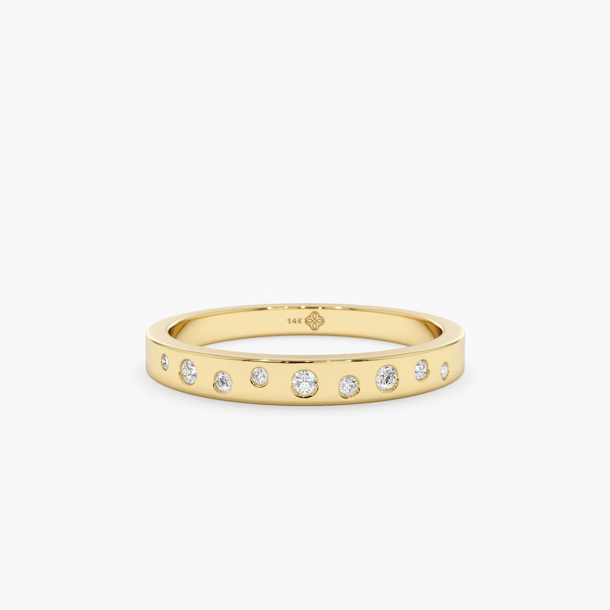Flush Set Diamond Band, Eliana