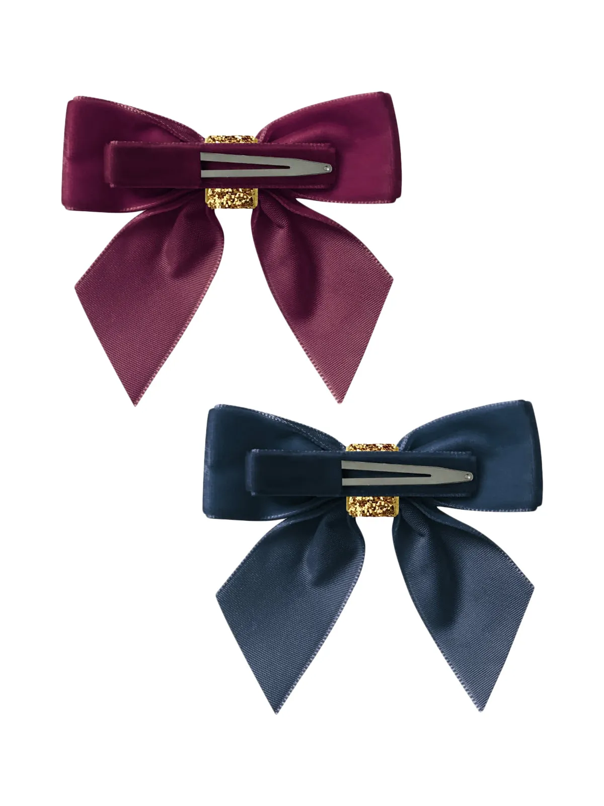 Glitter Velvet Hair Bow Set
