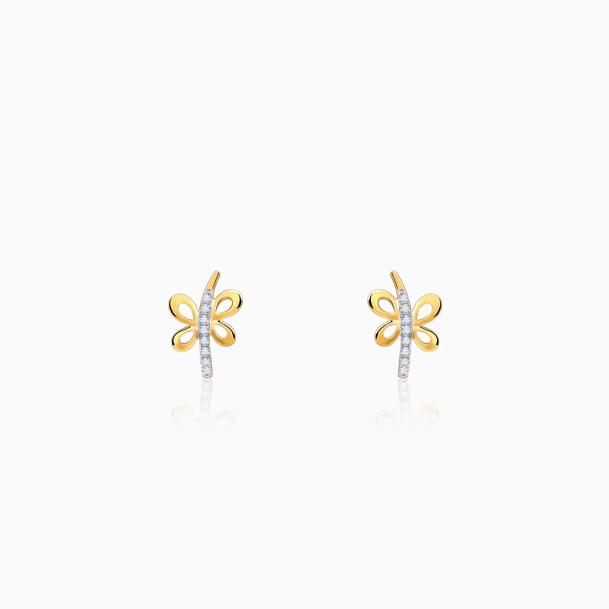 Gold Fides J-hoop Diamond Earrings