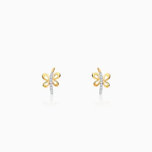 Gold Fides J-hoop Diamond Earrings