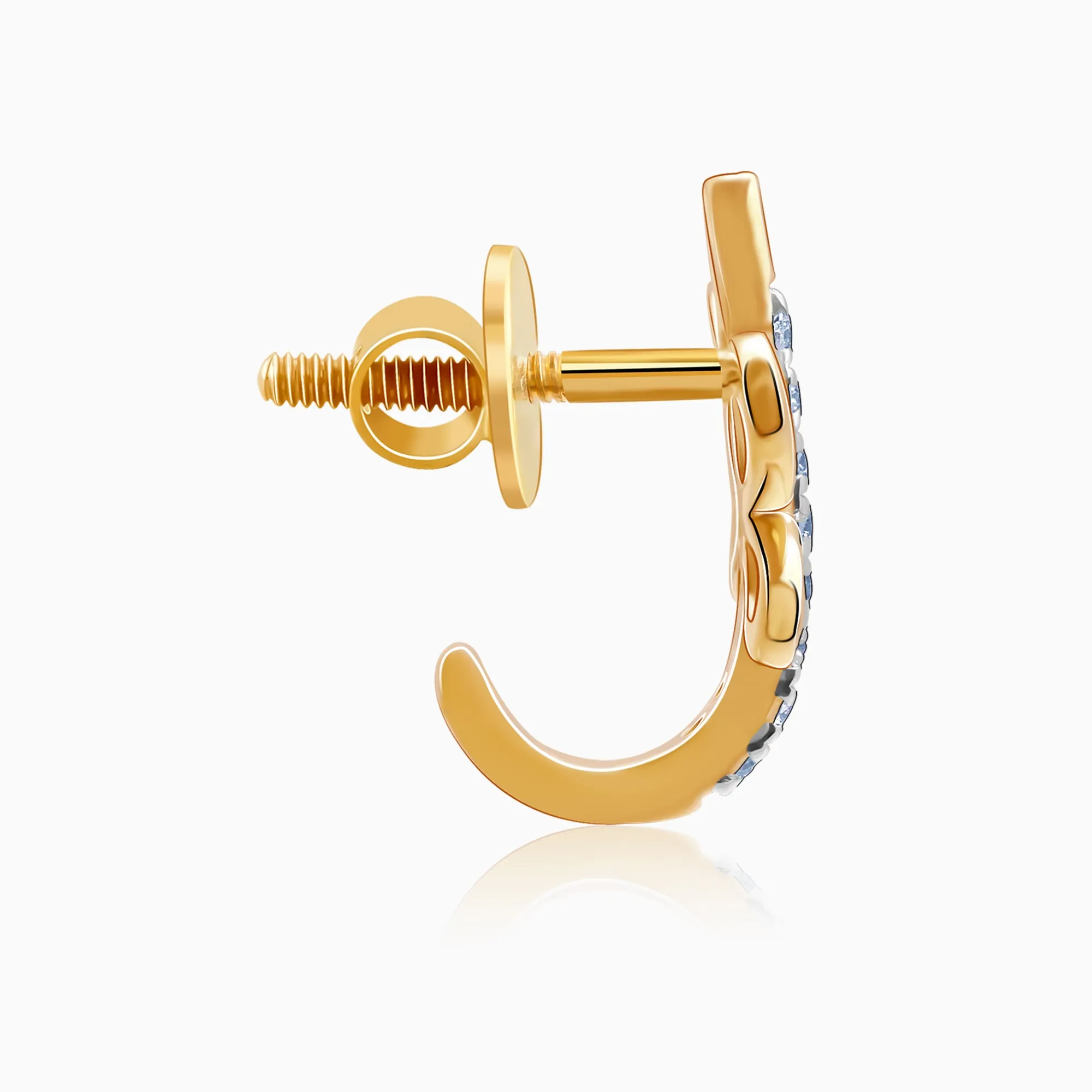 Gold Fides J-hoop Diamond Earrings