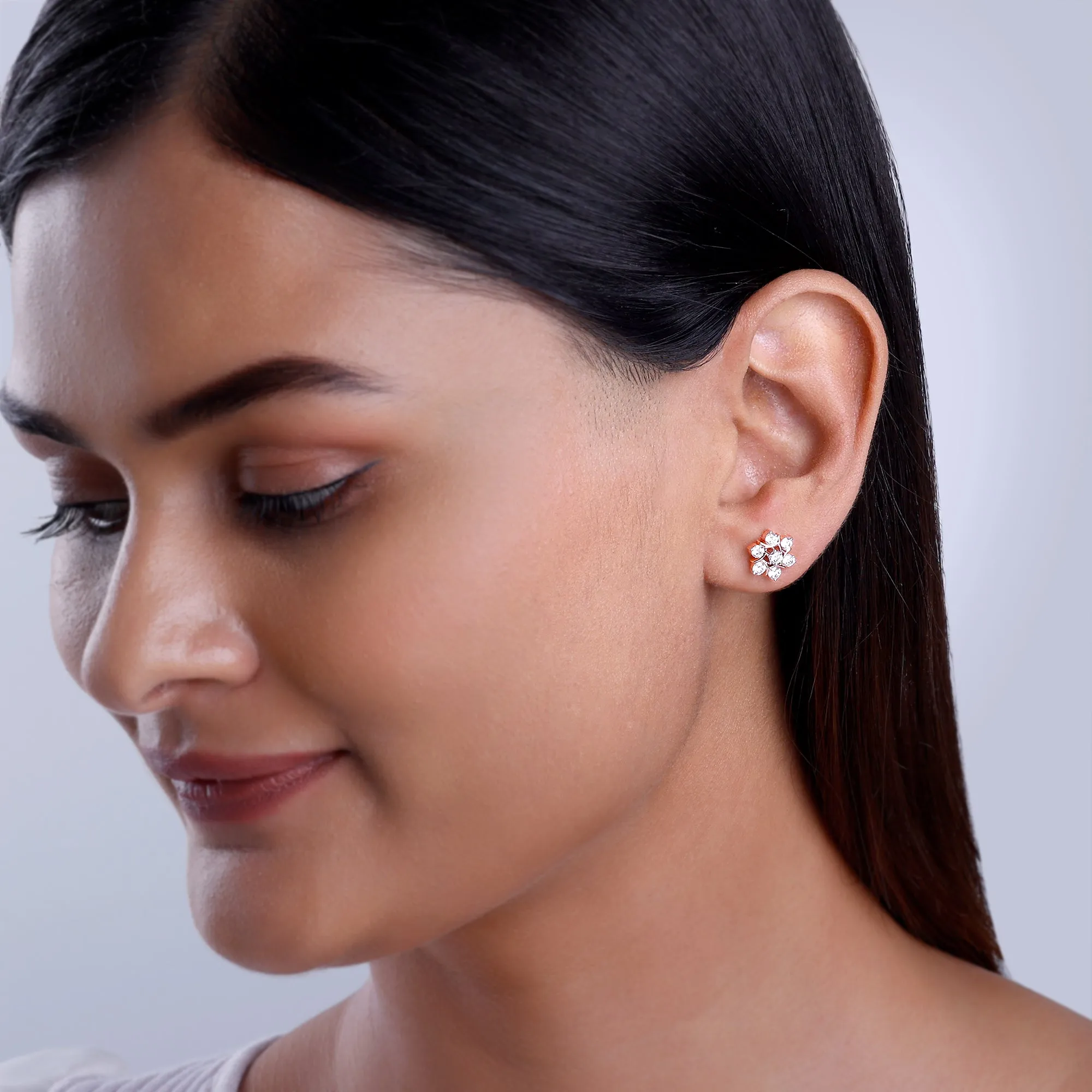 Gold Luminary Solitaire Diamond Earrings
