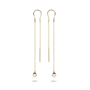 Gold-plated earrings 18k yellow gold assembled with zirconium oxide