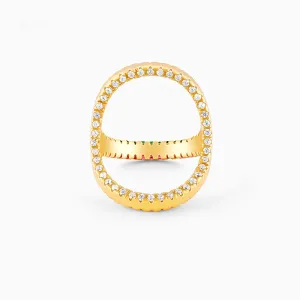 Golden Three-way Statement Ring