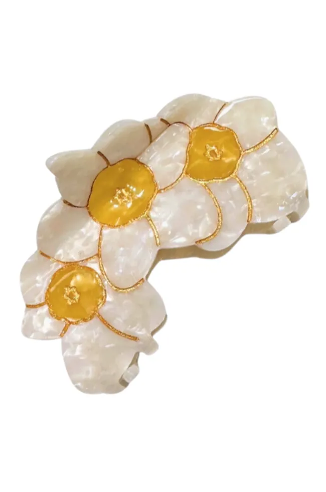 Hand-Painted Birth Flowers Hair Claw Clip