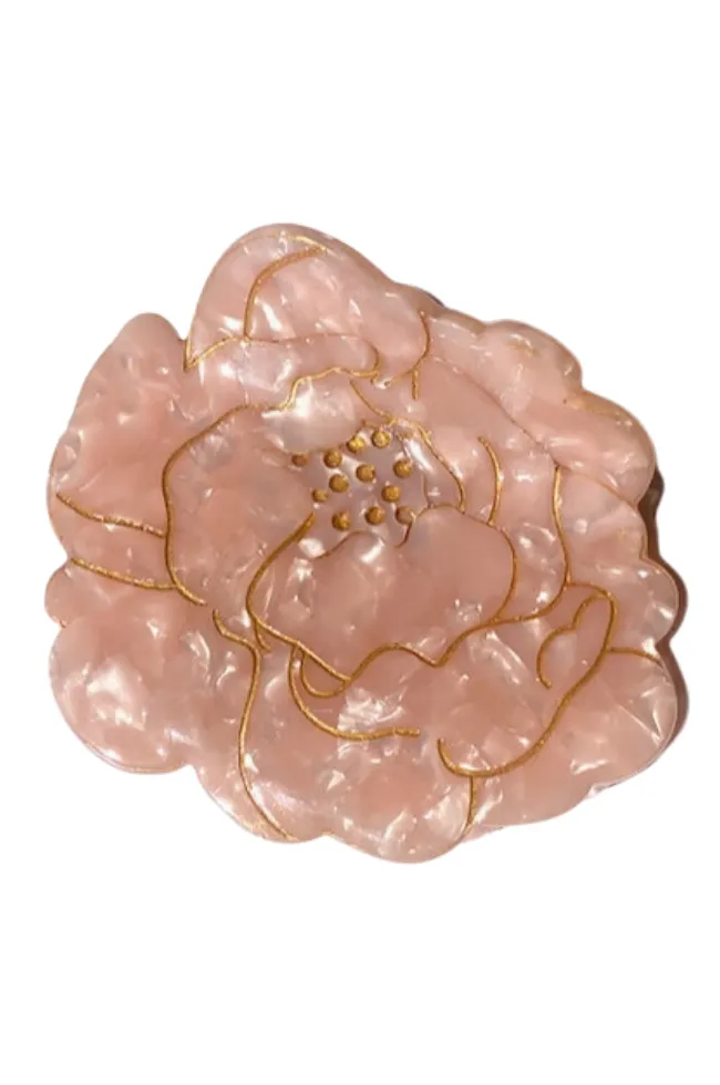 Hand-Painted Birth Flowers Hair Claw Clip