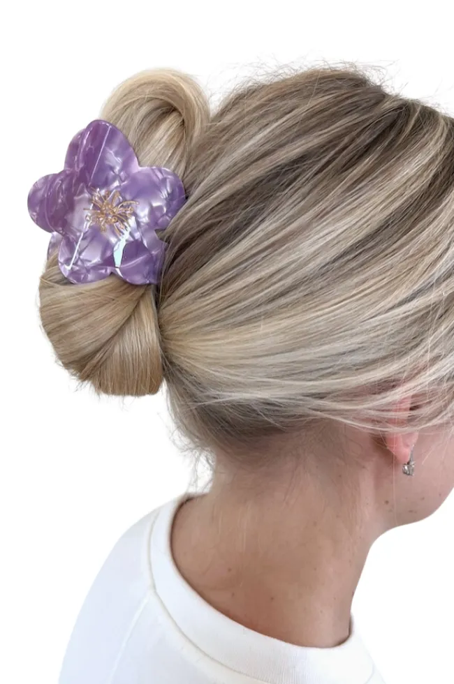 Hand-Painted Birth Flowers Hair Claw Clip