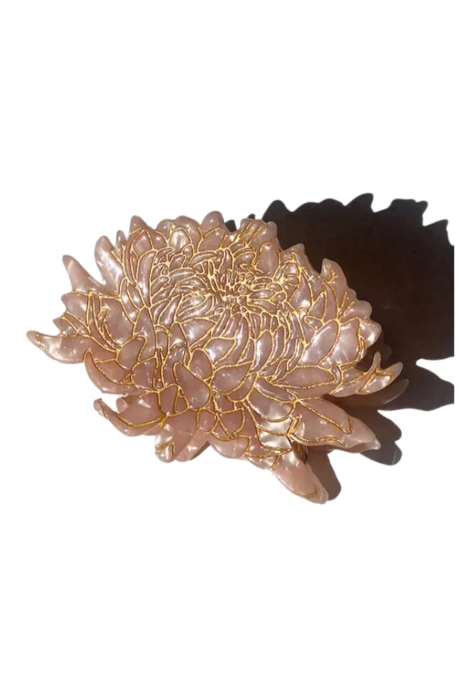 Hand-Painted Birth Flowers Hair Claw Clip