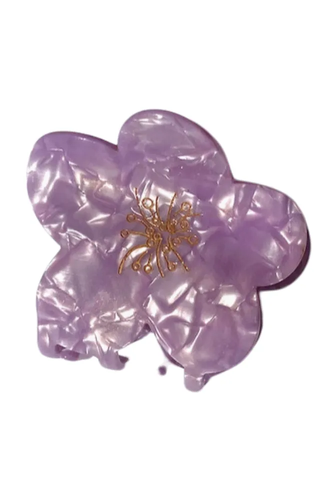 Hand-Painted Birth Flowers Hair Claw Clip