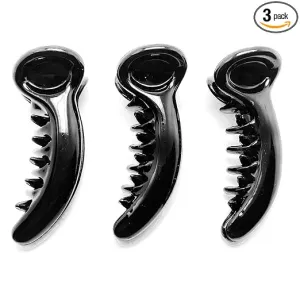 HP HIGH PROFILE Banana Hair Clutcher/Mirchi Hair Clip/Claw Clip for Women and Girls (Medium, Black) - Pack of 3