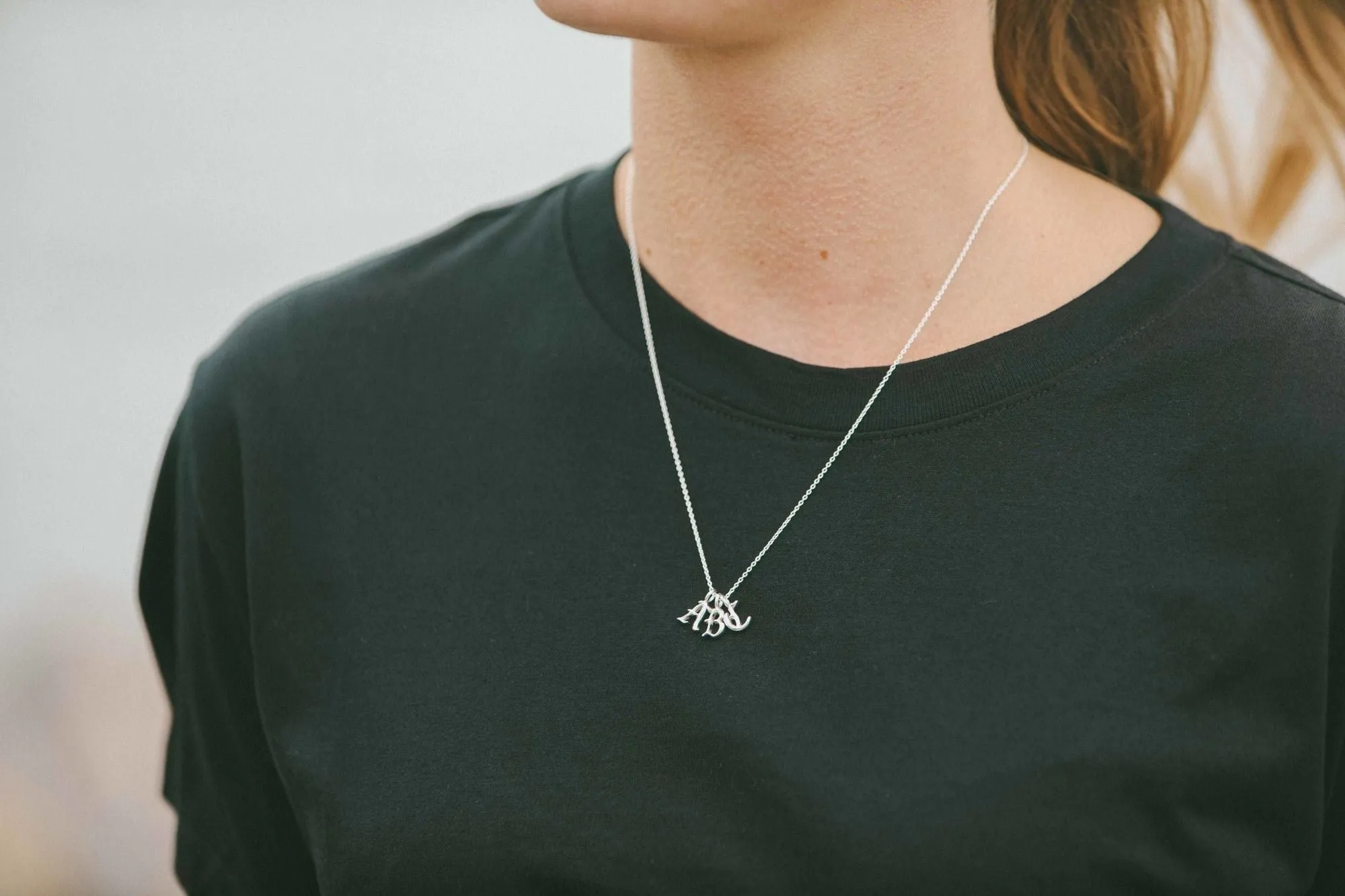 IX M Letter Silver Pendant