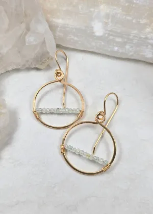James   Jezebelle | Aquamarine Hoop Inner Line of Stones
