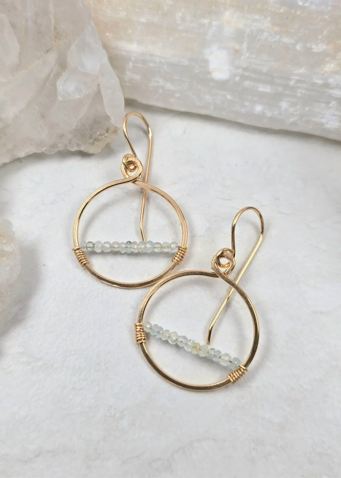 James   Jezebelle | Aquamarine Hoop Inner Line of Stones
