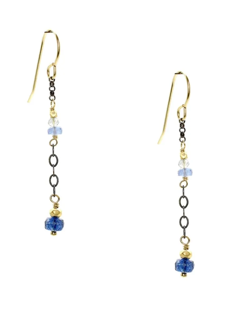 J&I Jewelry | Tanzanite   Blue Sapphire Dangle Earring