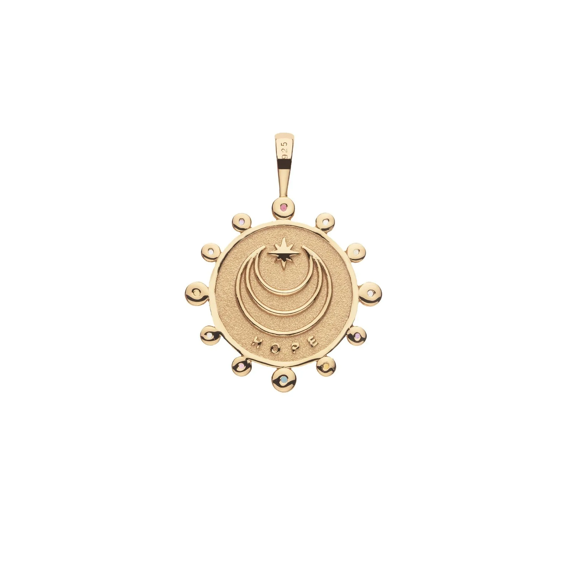 Jane Win HOPE Petite Embellished Coin Pendant Necklace