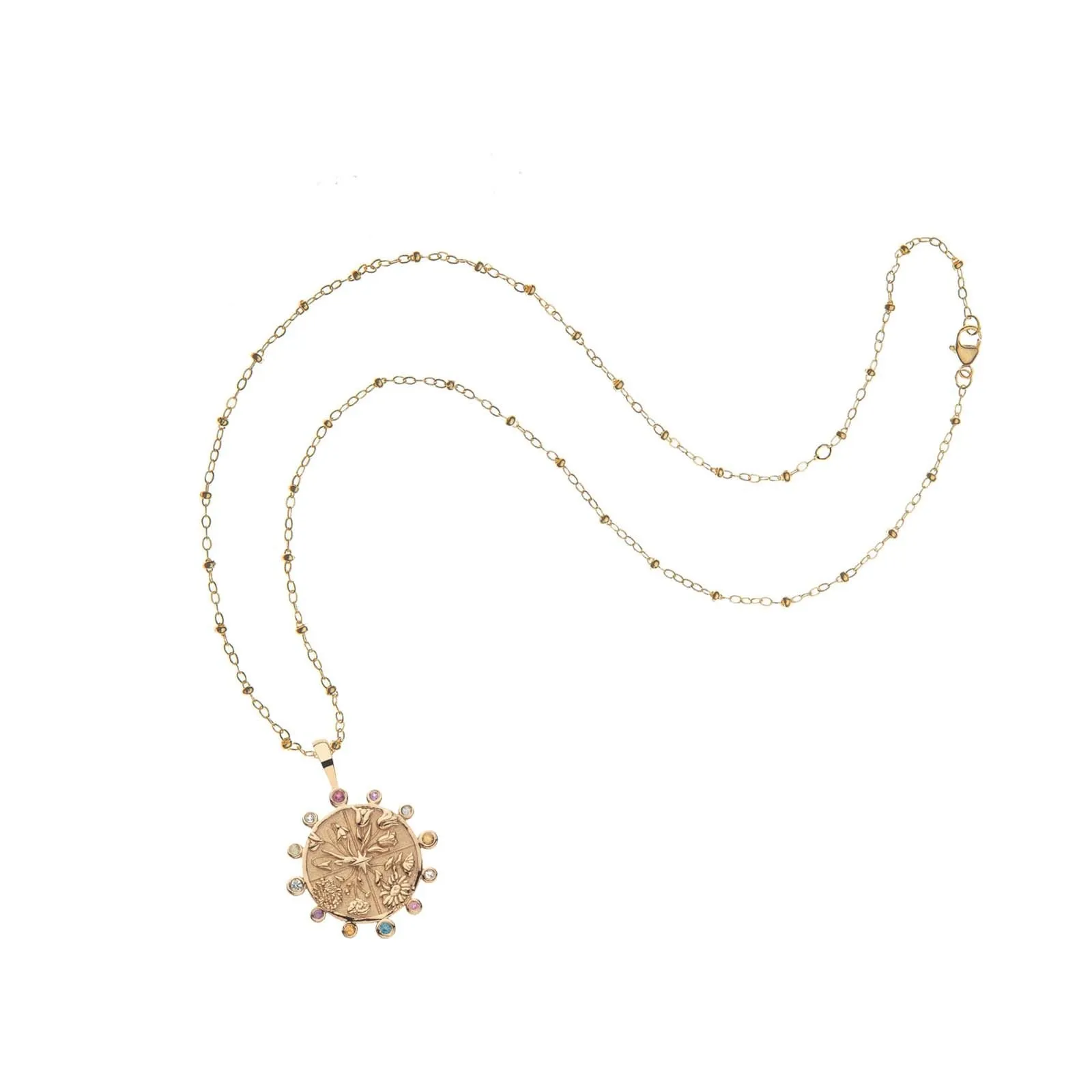 Jane Win HOPE Petite Embellished Coin Pendant Necklace