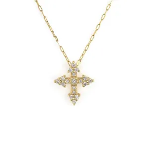 Jude Frances Provence Champagne Tiny Cross Pendant Necklace