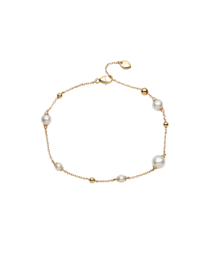 Keshi Pearl Chain Bracelet | 4-6mm Keshi Pearls and Yellow Gold