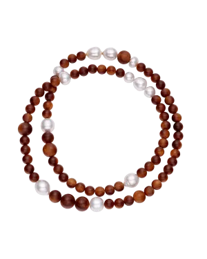 Kimberley Dusk Matinee Pearl Necklace | 10-14mm Pearls and Sandalwood